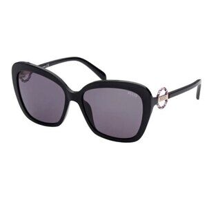 58mm Butterfly Sunglasses Emilio Pucci  Shiny Black Smoke